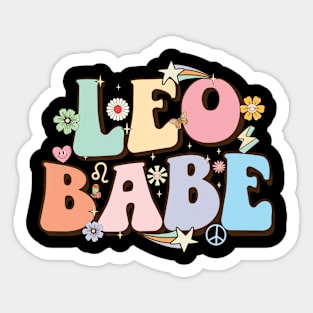 Retro groovy leo babe Leo Zodiac Sign astrology July August Birthday Leo Sticker